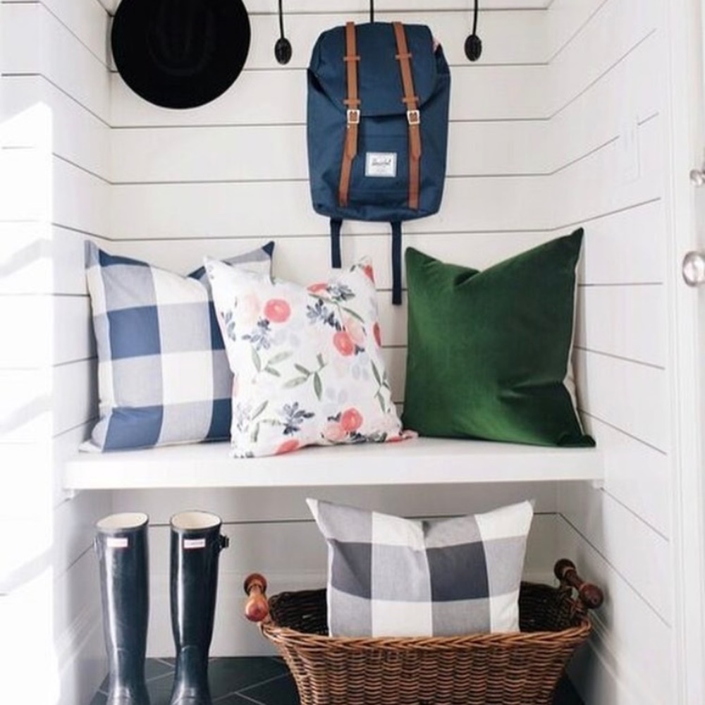 McGee & Co Blue plaid Pillow cover